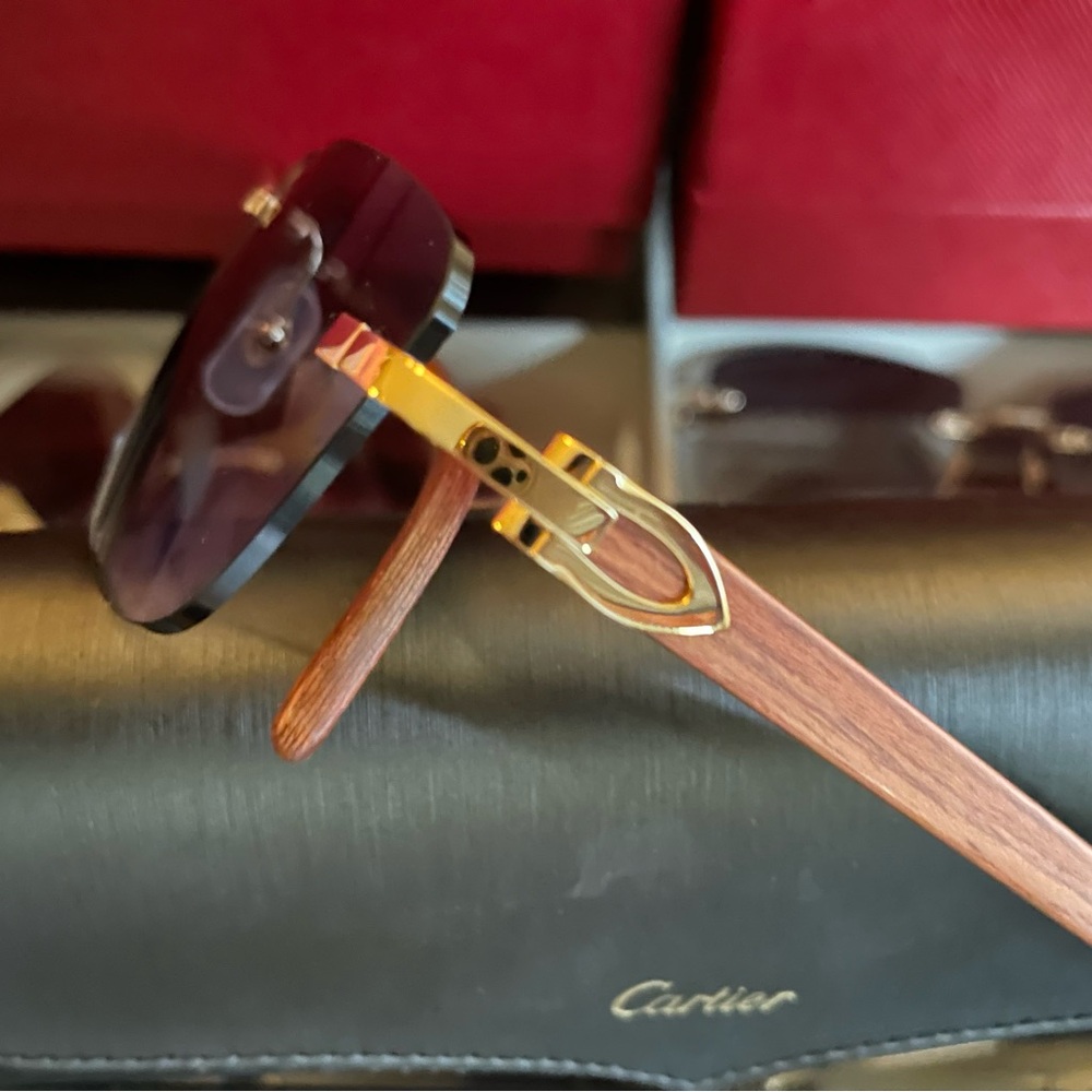 Cartier wood sunglasses